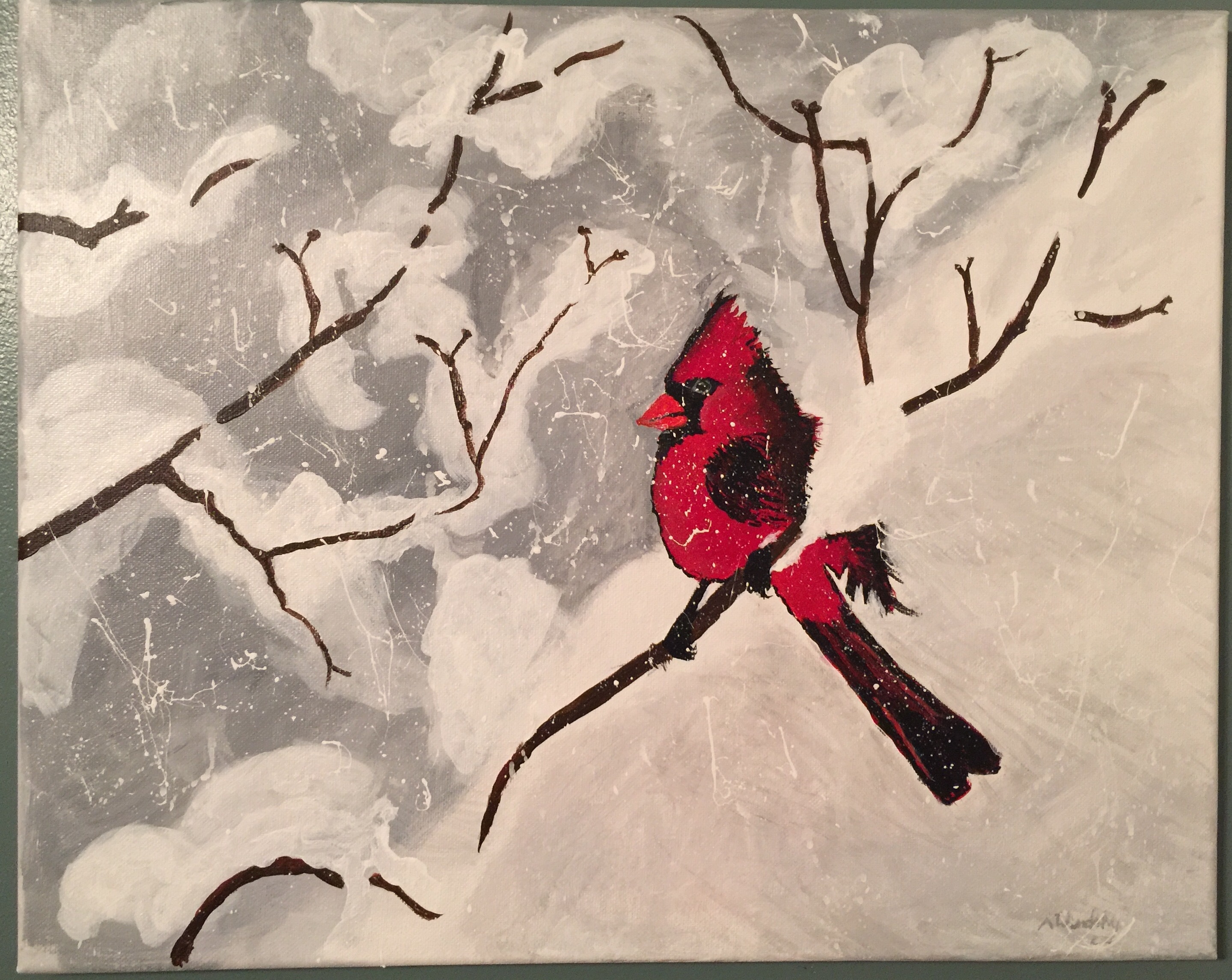 Cardinal in Snow Uptown art