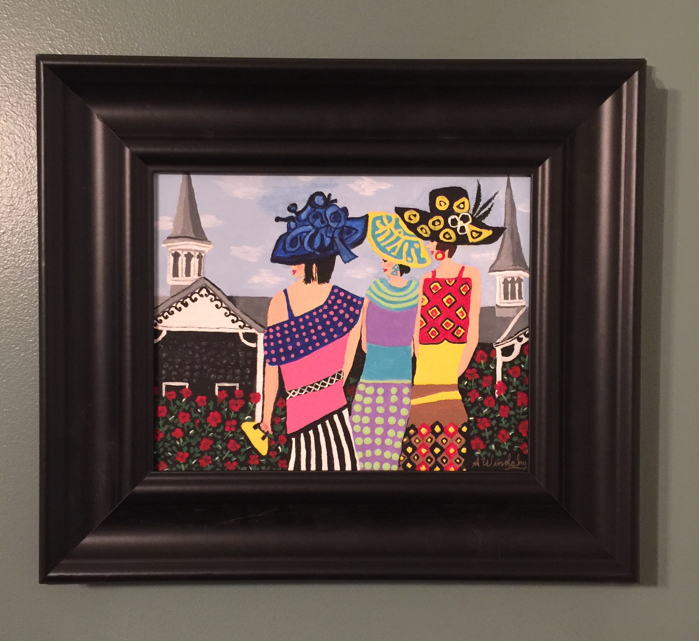 Ladies day at the downs #2 framed 4-18-17