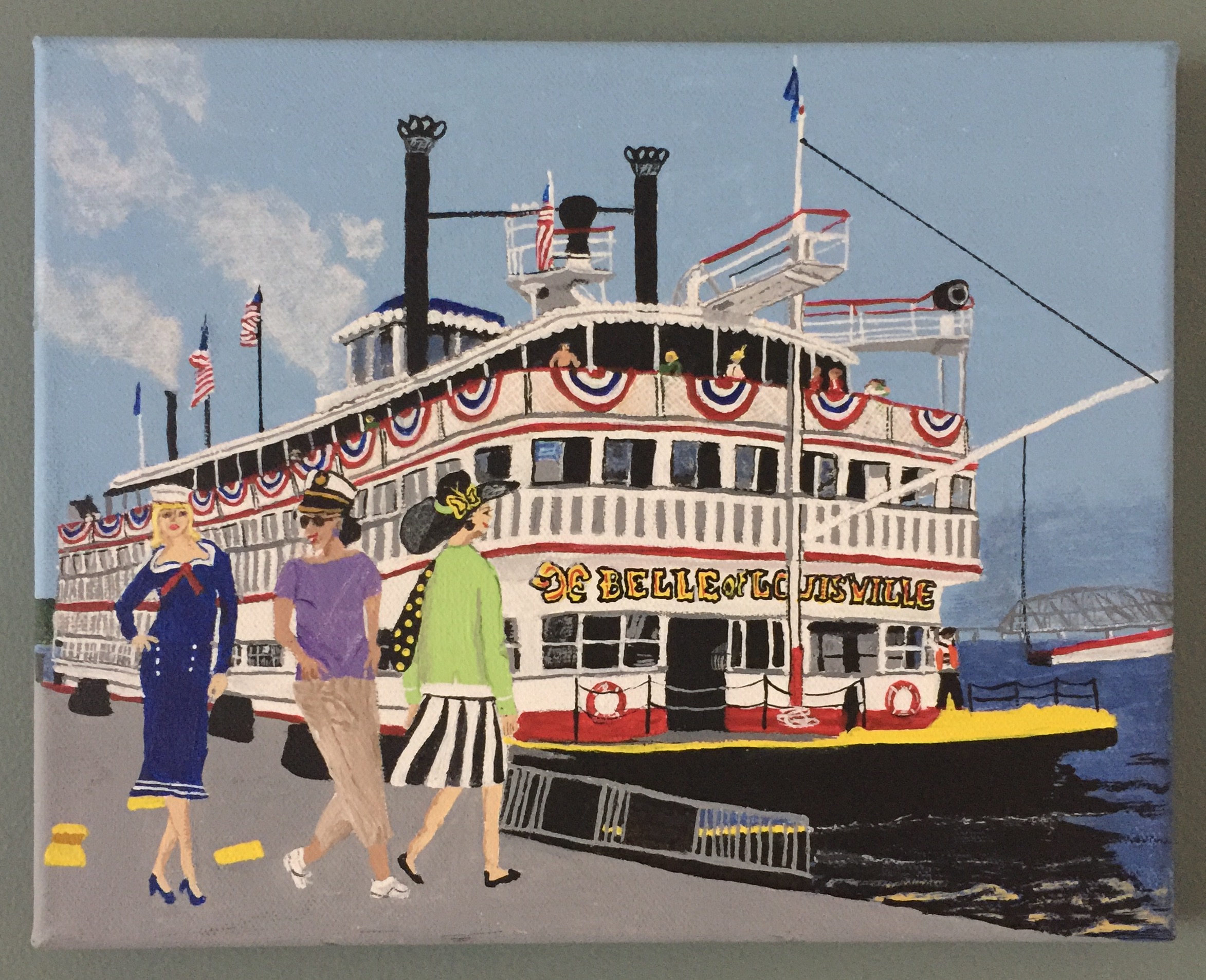 Ladies go on the Belle of Louisville painting