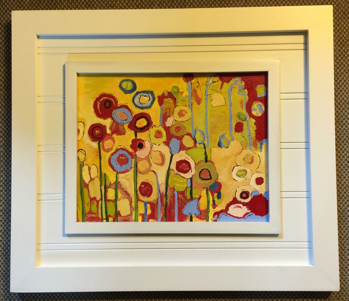 Poppy yellow my painting condensed frammed