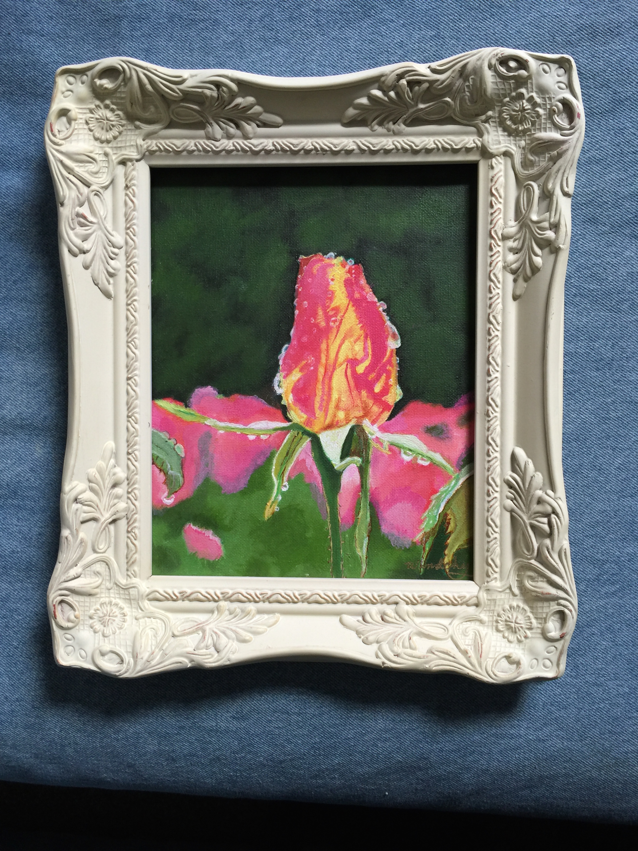 Rose 1 painting framed