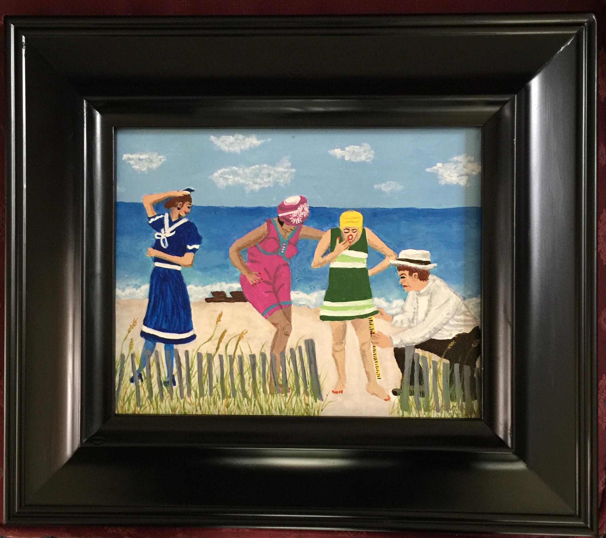 Three Ladies Trip to the Beach 1930 Framed